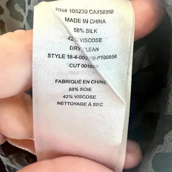 Equipment Femme Arwen Silk Wide Leg Gray Leopard PrintTrousers Size 2 - Picture 9 of 11